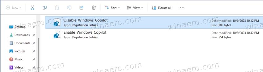 Registry Files to Disable Copilot