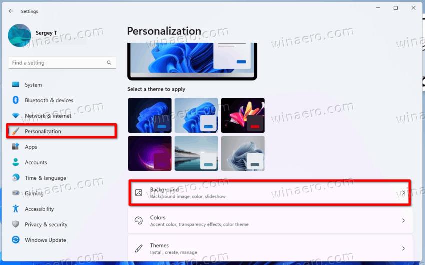 Personalization > Background