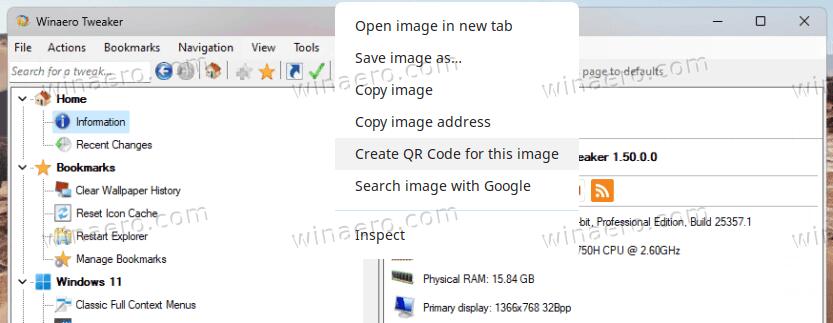 Image Context Menu