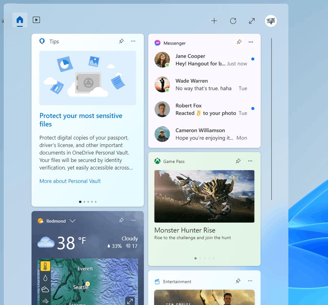 Messenger Widget In Windows 11