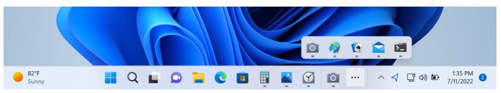 new taskbar overflow experience