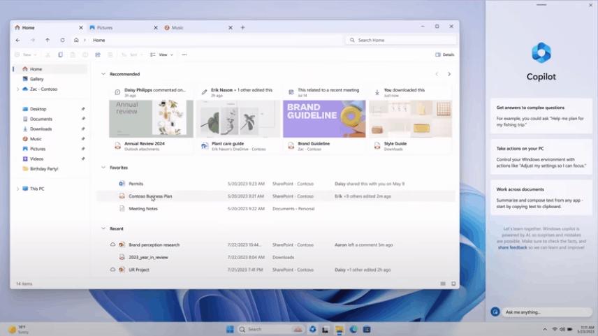 Windows 11 Copilot Sidebar Open