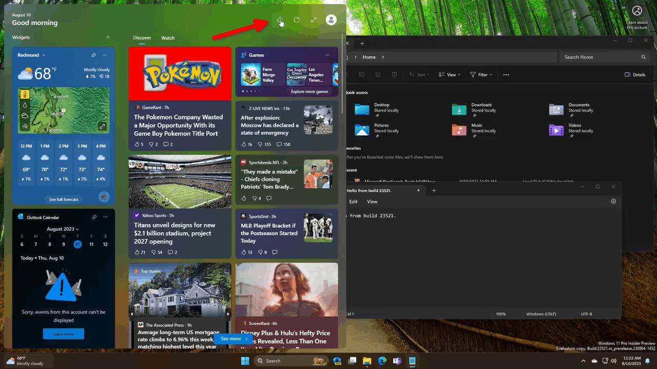 Windows 11 Pin Widgets