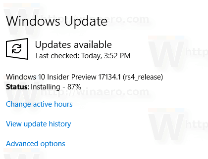 17134 Windows Update