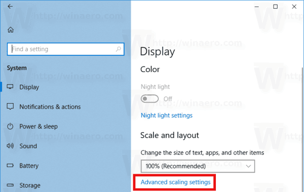 Advanced Scaling Settings