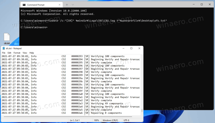 CBS.LOG File For Sfc Scan