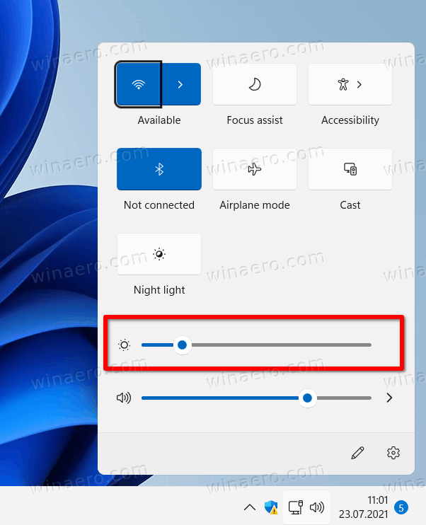 Change Display Brightness With Quick Settings