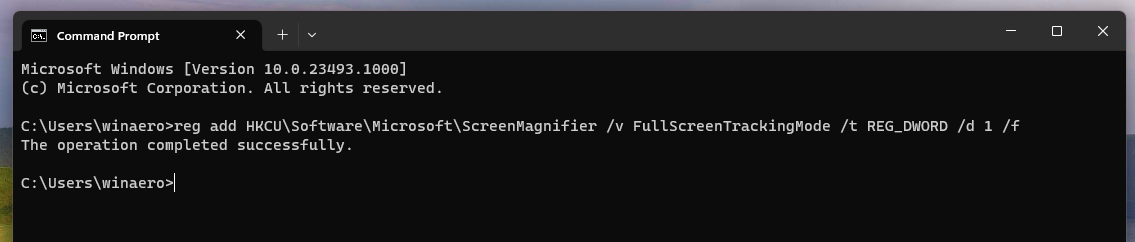 Change FullScreenTrackingMode In Command Prompt