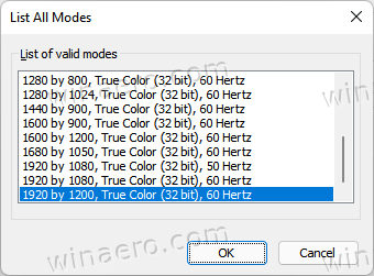 Change screen resolution in Windows 11 in Display adapter properties