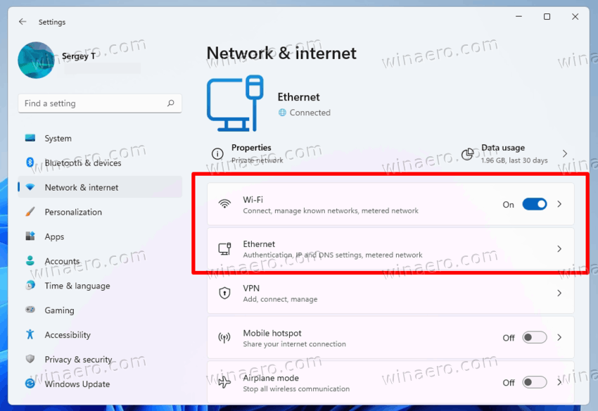 Ckick On Network Connection Type