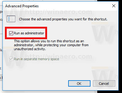 Cmd Shortcut Run As Administrator Checkbox