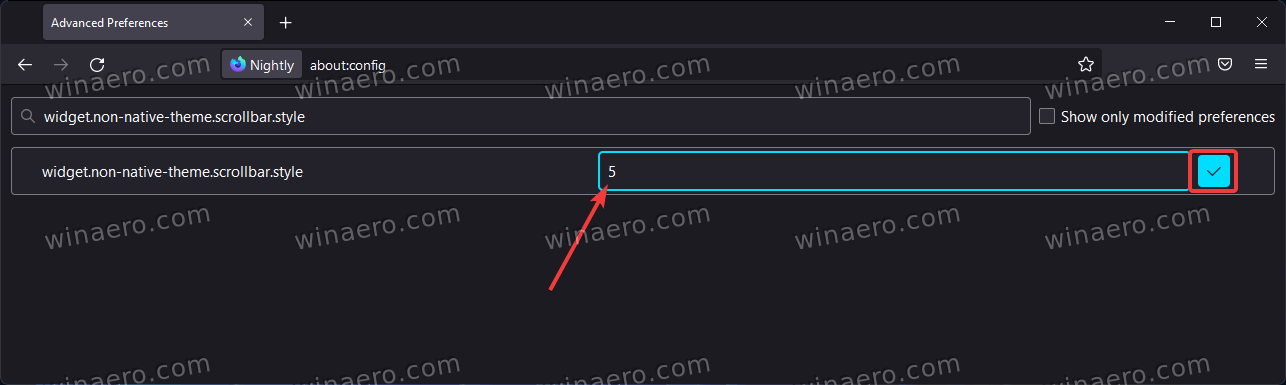 Enable Windows 11-styled scrollbars in Firefox