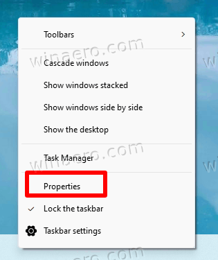 ExplorerPatcher Properties Menu