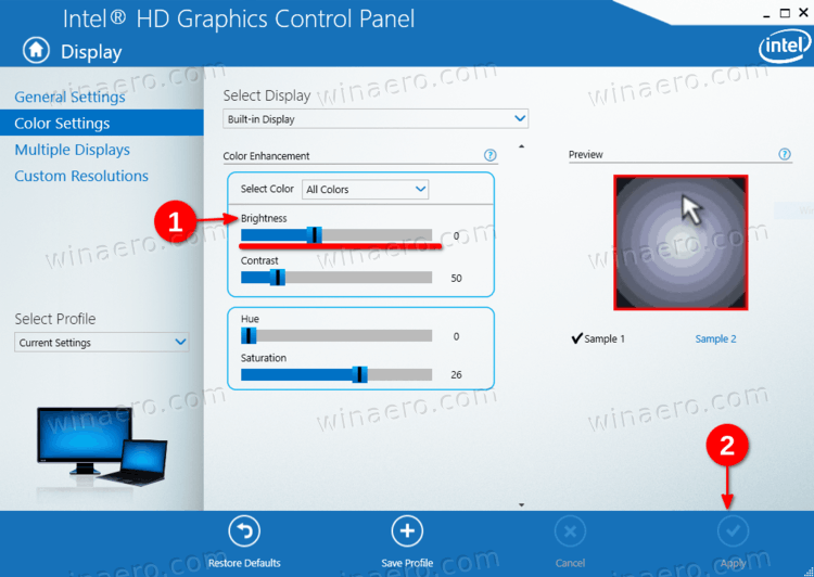 Intel Change Brightness