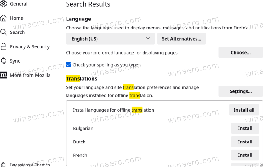 Local Translations In Firefox 118
