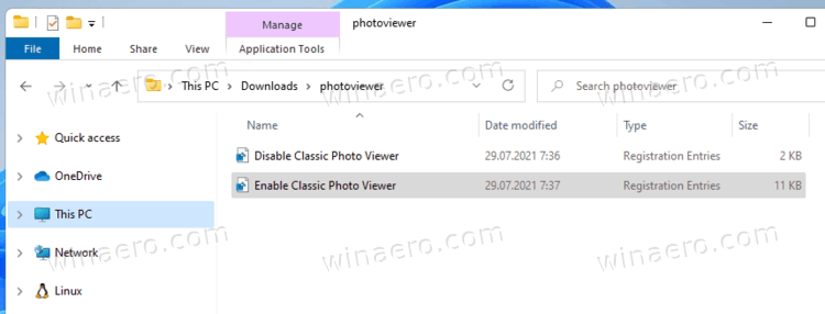 Enable the Classic Windows Photo Viewer app