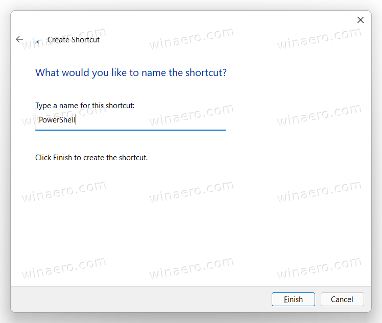 Name Powershell Shortcut