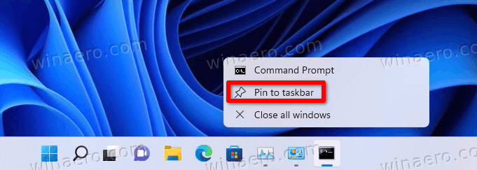 Pin Cmd To Taskbar