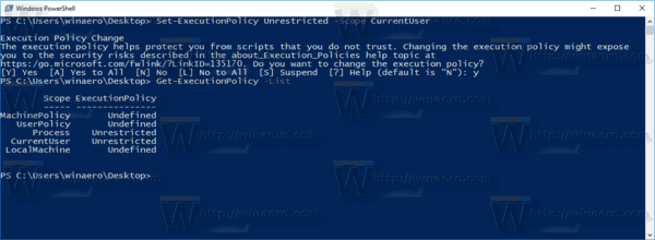 PowerShell Set Execution Policy For A User