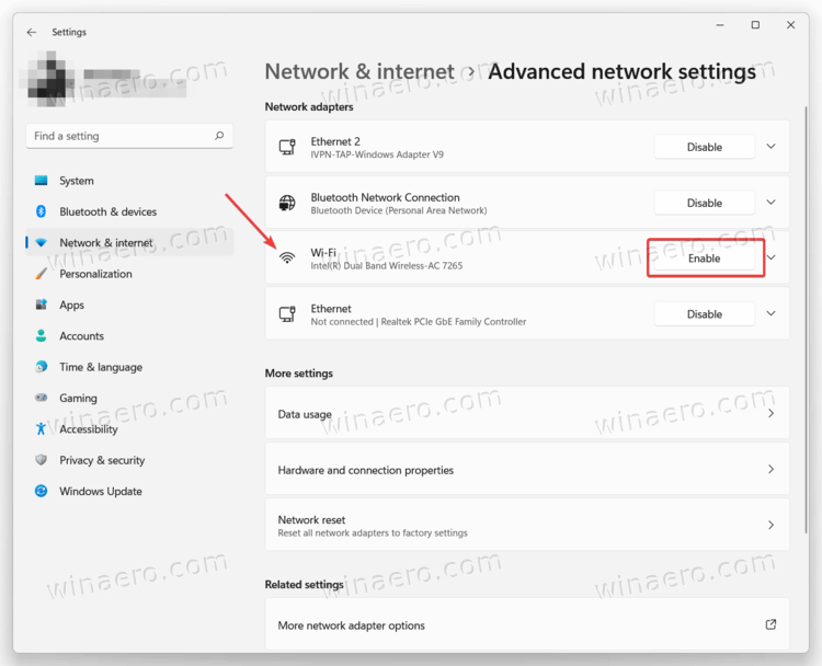 Re Enable Wireless Network Adapter From Settings