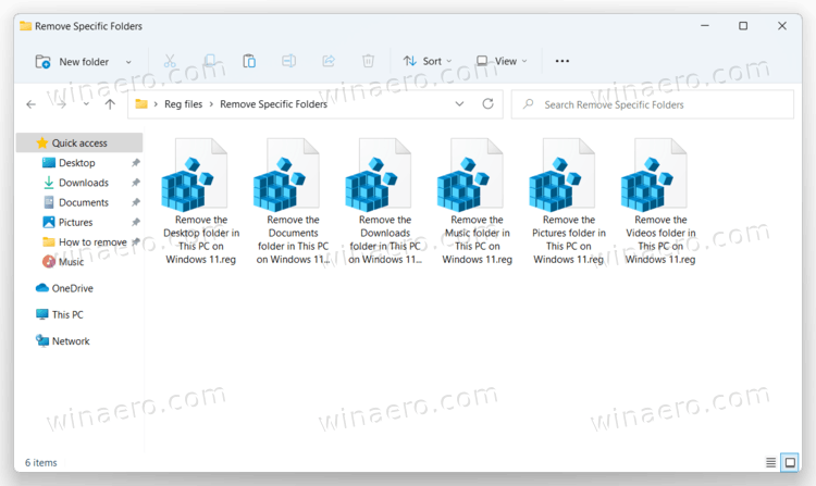 Remove Individual Folders Reg Files