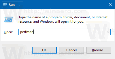 Run Perfmon Windows 10