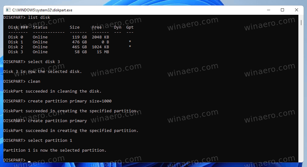 Select First Partition Of USB Drive