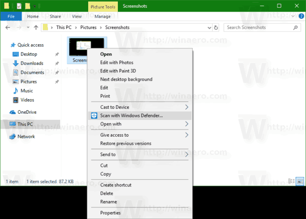 Share Context Menu After