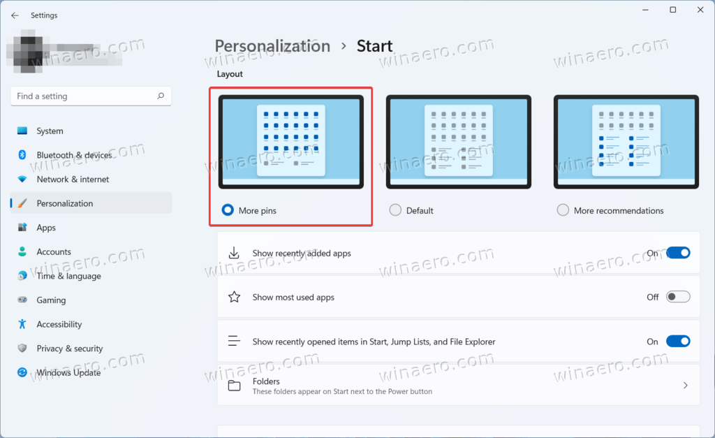 Show More Pins On The Start Menu In Windows 11