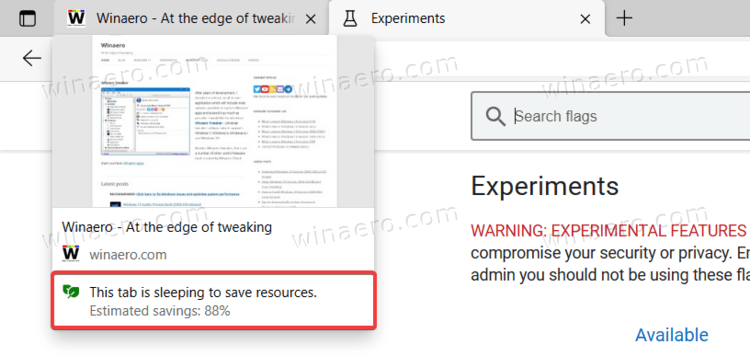 Sleeping Tab Efficiency