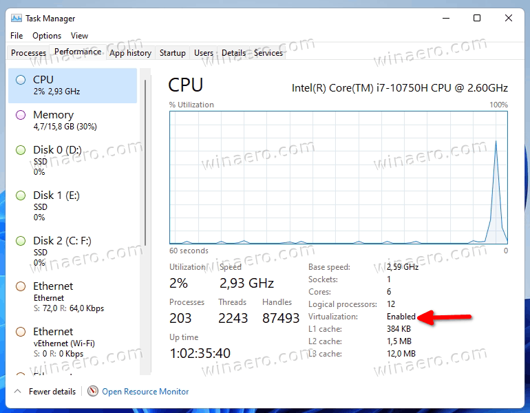 Task Manager Virtualization Line