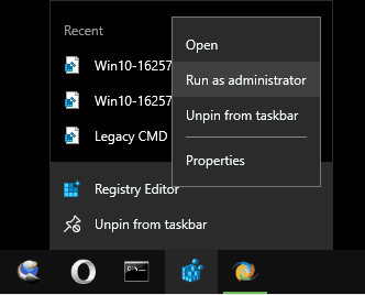 Taskbar Context Menu Run As Admin