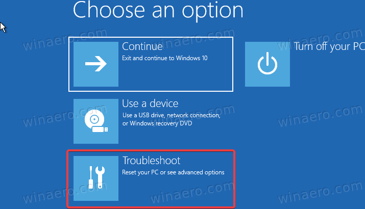 Troubleshoot Winre Menu Entry