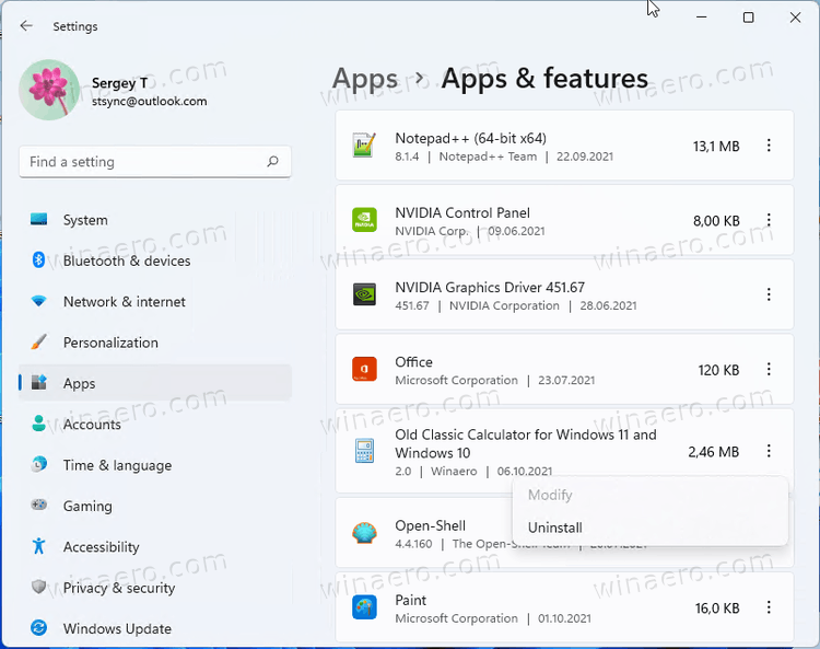 Uninstall Old Classic Calculator