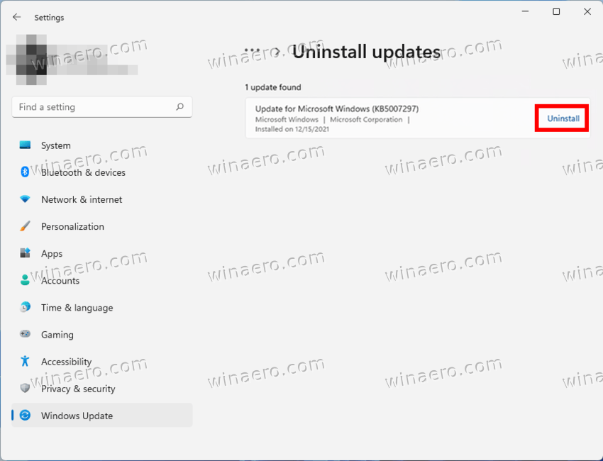 Uninstall Updates In Windows 11 With Settings