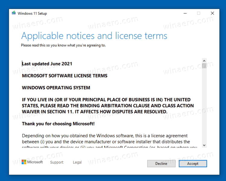 Upgrade To Windows 11 Accept License