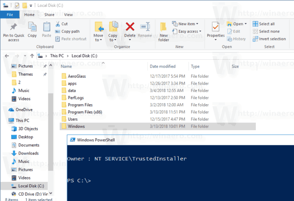 View Owner Context Menu Added In Windows 10