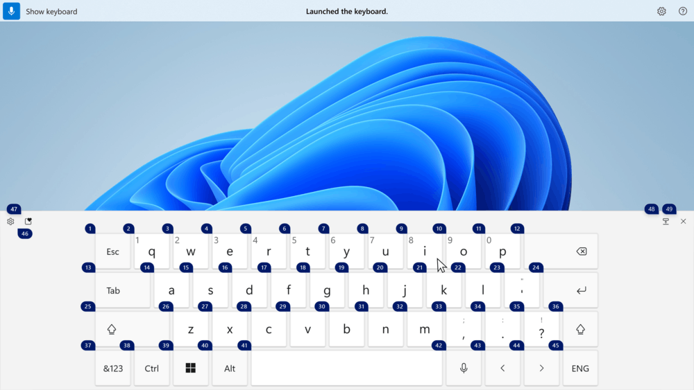 Voice Access Touch Keyboard