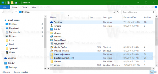 Windows 10 directory junction in explorer