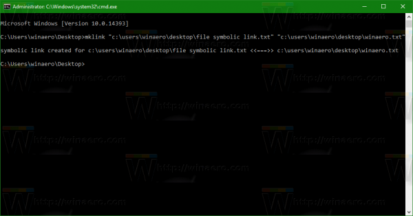 Windows 10 file symbolic link command