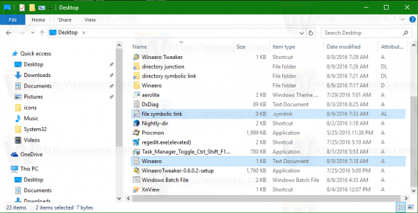 Windows 10 file symbolic link in explorer