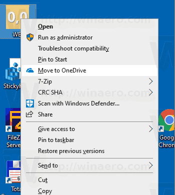 Windows 10 Move To Onedrive Context Menu