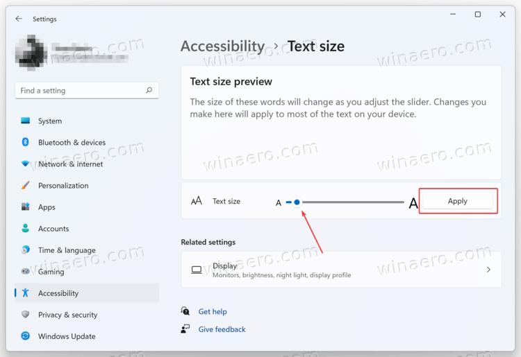 Windows 11 Change Text Size