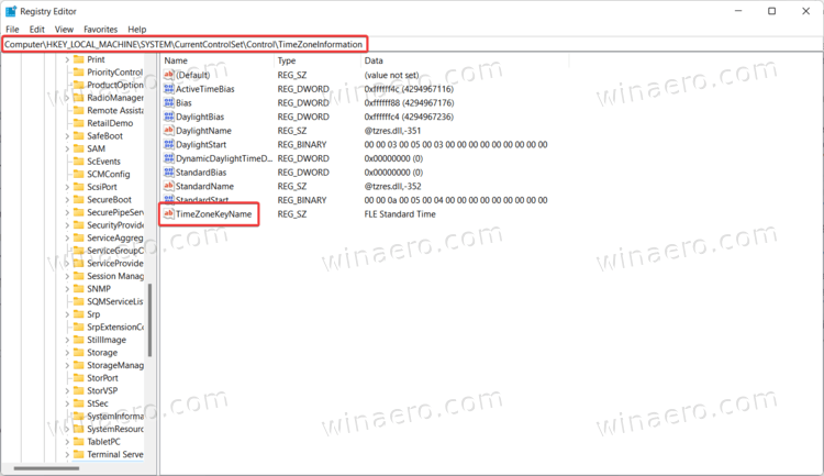 Windows 11 Change Time Zone In Registry