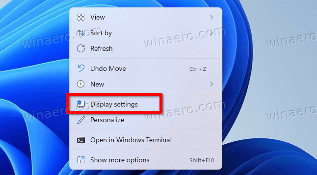 Windows 11 Display Settings Menu