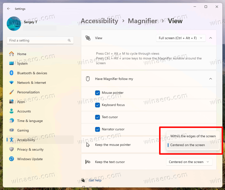 Windows 11 Keep The Magnifier Cursor Option