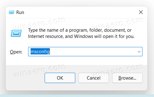 Windows 11 Run Msconfig