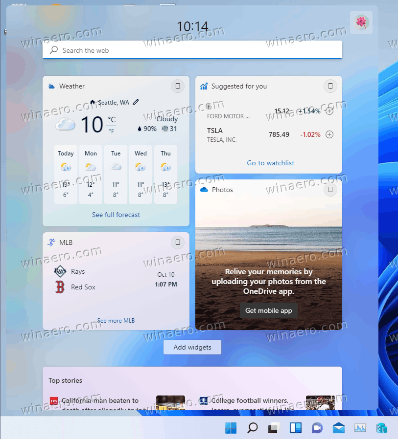 Windows 11 Widgets With The Light Theme